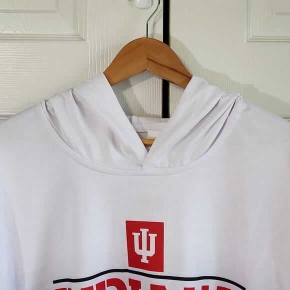 Indiana Hoosiers Mens Gray White Ambray Hoodie Size XL Logo College Performance - Picture 5 of 10